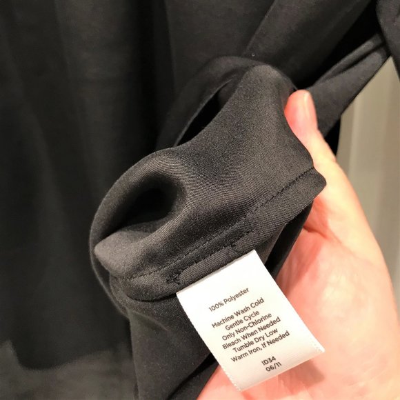 Talbots Women Black Pleated 3/4 Sleeve Blouse Tunic Size 16 - Picture 4 of 6